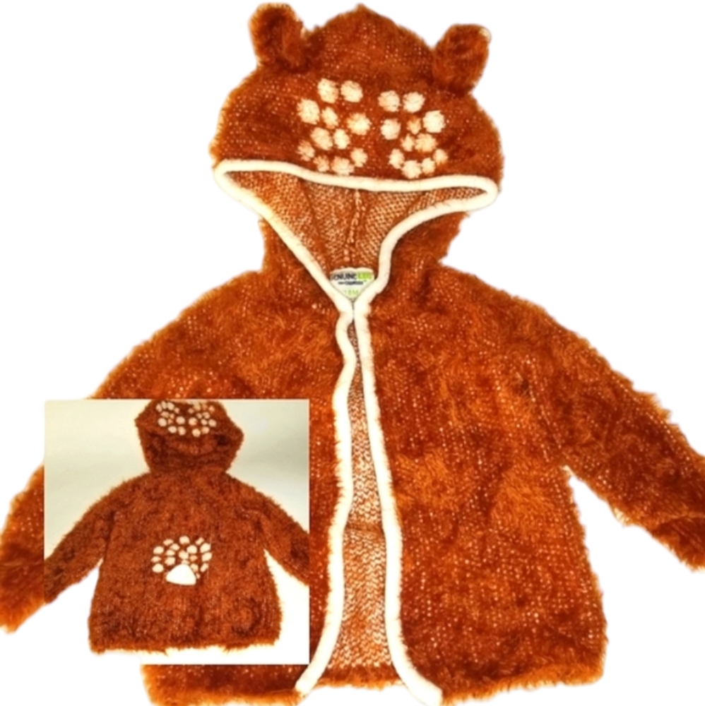 18M Fawn Deer Costume Layer Soft Bambi Cardigan Hoodie Jacket OshKosh Outfit